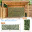 TANG 1PC Artificial Leaf Expandable Privacy Fence Screen, Faux Boxwood Stretchable Lattice Panels for Patio Backyard Balcony Screens Greenery Wall Decoration, Ivy Single Side