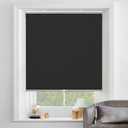 Cordless 100% Blackout Roller Window Shades, Wireless Window Blinds with Spring Systerm, Thermal Insulated, UV Protection Waterproof Fabric, Blinds for Home and Office (Black - 58" W x 72" H)