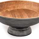 EDHAS Decorative Bowl Mango Wood Bowl for Decor, Large Wood Bowl for Kitchen Table Centerpieces for Dining Table Decor Centerpiece (12" X 12" X 4.75")