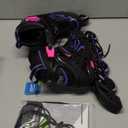 2PM SPORTS Vinal Girls Adjustable Flashing Inline Skates, All Wheels Light Up, Fun Illuminating Skates for Kids Men Adult Women and Boys (Medium - Big Kid (1-4 US), Violet & Magenta)