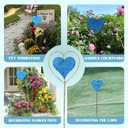 Metal Garden Decor for OutsideRotating Heart-Shaped Garden Stake, Cemetery Decorations for Grave,Perfect for Planter Decorations, Outdoor Lawn Gardens, Also The Best Choice for Gifts - Blue