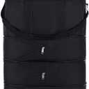 M Size Expandable Travel Oxford Duffel Bag with Wheels Waterproof Lightweight Traveling Foldable Suitcase (Black)
