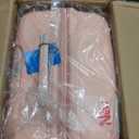 4 Piece Luggage Set PP Hardshell, Expandable Suitcase Set (20/24/28) with 14" Cosmetic Case, Lightweight Spinner Wheels with TSA Lock, Detachable Wheels for Nesting Storage (Pink)