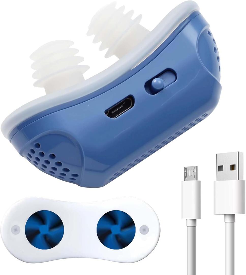 Mini Anti Snoring Devices for Snoring, Effective Anti Snoring Device, Peaceful Sleep Snore Solution - Suitable for All Nose Shapes and Both Men and Women (2 Replaceable Silicone Tips)