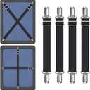 Yoovat Couch Cushion Covers Holder Straps Sofa Couch Covers Sofa Slipcover Holder Clips 10 to 60in(25-160cm) Adjustable Elastic Straps for Sofa Covers Cushion (4 Pcs Black)