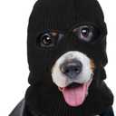 Dog Costume Halloween Christmas Funny Gangster Robbers Thieves Pet Cosplay Dog Ear Muffs Noise Protection Knitted Face Mask Warm Hat for Medium Large Pet