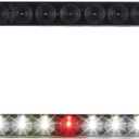 Partsam 2Pcs 15" Inch Led Trailer Light Bar Smoked Red 3 ID Bar w/Reverse white light 11 LED Truck Trailer RV Waterproof Red 3 Identification Light Bar w White 8 LED Backup Lights Bar Sealed 12V