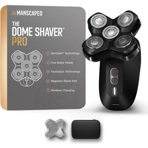 MANSCAPED The Dome Shaver PRO Head Shaver for Bald Men  Five Rotary Blade Design with SkinSafe & FlexAdjust Technology, Waterproof, USB-C & Wireless Charging Compatible with Travel Lock