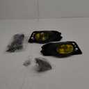 Fog Light Assembly Compatible with Honda Civic Sedan 2009 2010 2011 Fog Lamps 09 10 11 Replacement, H11 12V 55W Bulbs Wiring Harness and SwitchYellow Lens