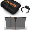 jumpfly 10/12/14FT Trampoline Net(Net Only),Trampoline Replacement Safety Enclosure,Fit for 8/6 Poles Round Frame Trampoline,Breathable&Weather-Resistant Trampoline Accessories with Adjustable Straps