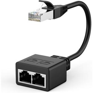 RJ45 Network Ethernet Adapter Splitter, Esbeecables Ethernet Splitter 1 Male to 2 Female LAN Ethernet Splitter Adapter Suitable for Super Cat5, Cat5e, Cat6, Cat7, Cat8