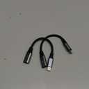 AGVEE 2 Pack 4 inch USB-C Female to Lightning Male Adapter, 30W Fast Charging Charger Converter for iPhone 14 13 12 11 Airpods iOS Device Carplay, Not for Audio, Dark Gray