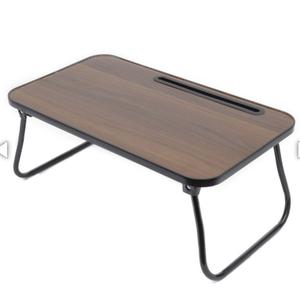 Laptop Bed Desk Yable, Lap Bed Table Foldable Breakfast Tray Portable for Reading Writing, Sofa & Floor, Walnut