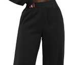 LovelyWholesale Sweatsuits Women 2 Piece Outfit Cropped Zip Up Hoodie and Sweatpants Sets (Black, M)