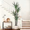 6FT Agave Plant Artificial - 72" Tall Faux Trees Indoor with 60 Lifelike Vivid Leaves and Realistic Trunk, Large Fake Floor Plant in Pot for Home Office Living Room Decor, Housewarming Gift
