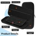 Carrying Case for Nintendo Switch 2 Accessories, Hard Shell Travel Protective Storage Holder Compatible with Switch 2 Console, Holds Charger, Cables & 12 Game Cards, with Screen Protector & Thumb Grips