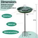 Yiabivo Solar Powered Bird Bath with Fountains for Hummingbirds,Stable Stylish Design with 5-Prong Base Stake Plastic Bird Bath for Outside Lawn Patio Yard Garden