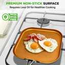 NutriChef Copper Pan Non-Stick Coating Inside, Hard-Anodized Look Heat Resistant Lacquer Outside, Silicone Handle NCSQPA, 1 Griddle, Style: Square flat griddle pan, 
Capacity	5 quarts