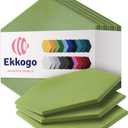 Acoustic Panels 12-Pack - 12"X10.4"X0.4" Soundproof Wall Panels - High Density Sound Dampening - Gin Green Hexagon