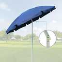 AMMSUN 6FT Portable Picnic Outdoor Canopy Sunshade Beach Umbrella with Tilt Function, Small Patio Umbrella - UPF 50+ protection Garden Umbrella 6' Navy Blue Patio Umbrella