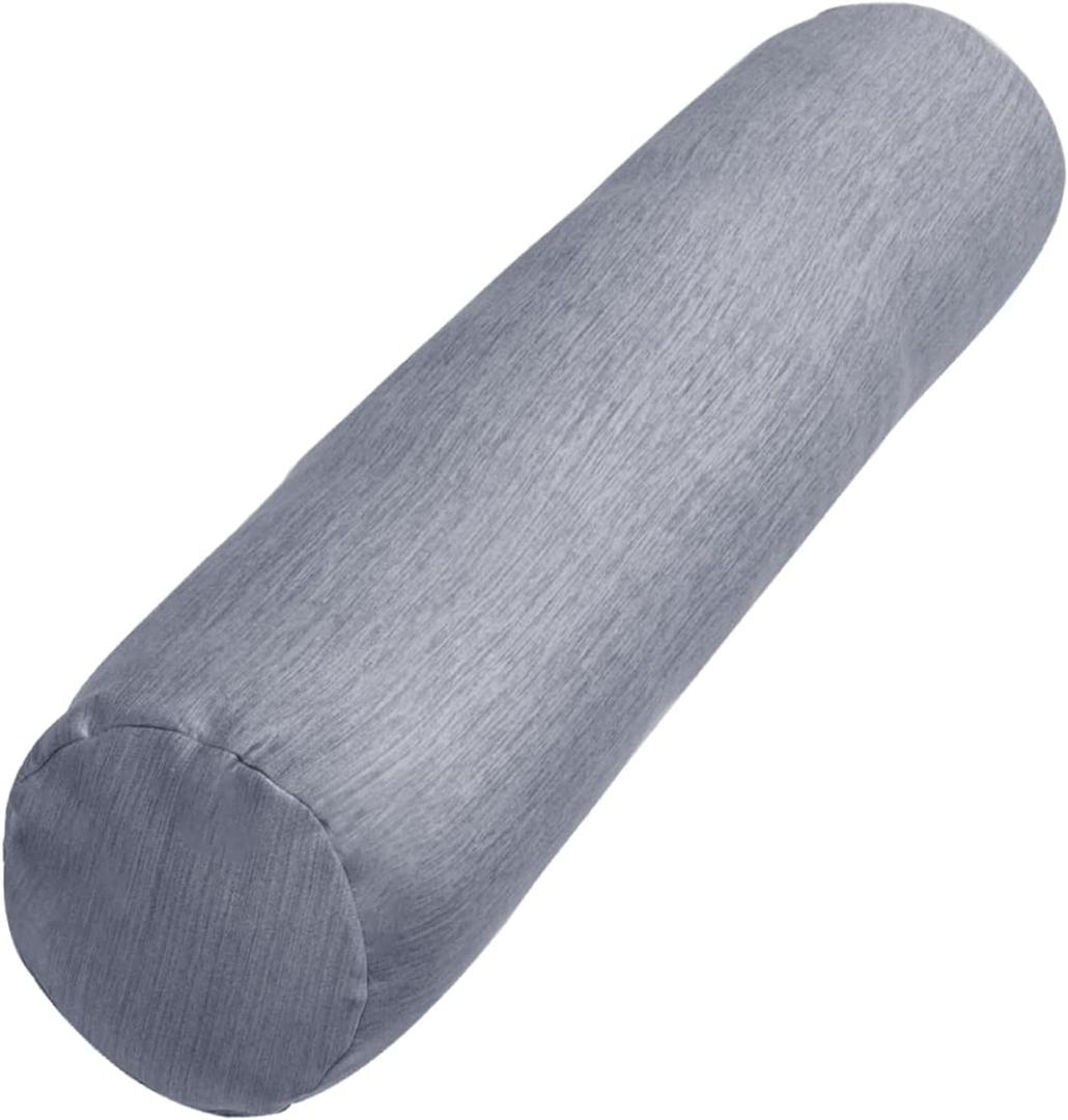 1 MIDDLE ONE Body Pillow, Bolster Pillow with Cooling Cover, Long Round Roll Cylinder Pillow for Bed, 35" x 7.87", Grey