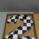 Mifoci 13.7" Race Car Cardboard Fillable Number Box for Charcuterie Fast Birthday Party Decor 1st 2nd 3rd 5th Number Shaped Box Black and White Checkered Snack Paper Mache Tray for Party Supplies (2)