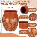2 Pcs 16 oz Cantaritos De Barro Mexicanos Cantaritos Shooters Terracotta Taco Tuesday Mexican Vase Jarritos Drinking Clay Cups Cocktail Glass Patron Bottles for Tequila Margaritas Mojitos