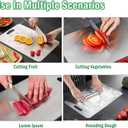 Stainless Steel Cutting Boards for Kitchen, 2026 New Upgrade Titanium Cutting Boards, Double Sided Non Stick Metal Chopping Board for Cutting Meat Vegetable Fruit, Easy to Clean (L)