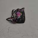 Crossbody Wallet Case for iPhone 16 Pro Max, Magnetic Detachable Floral PU Leather Phone Case with RFID Blocking Card Holder Wristlet Mirror Flip Zipper Shoulder Purse for Women - Black F