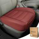 Car Seat Cover for Luxury & Comfort - PU Leather, Anti-Slip, Full Wrap Protection with Storage Pocket for Bottom Cushion - Universal Fit for 95% of Vehicles (Dull-red,1 Piece)