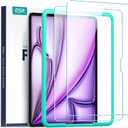 ESR 2 Pack Screen Protector for iPad Air 13 Inch M3/M2 (7th/6th Generation, 2025/2024), Ultra-Hard Tempered Glass Film Guard with Alignment Frame, Anti-Scratch, Bubble Free, Apple Pencil Compatible