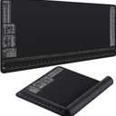 2 Pcs Neoprene Mat with Ruler and Reference Charts Neoprene Rubber Sheet Black Workbench Mat Gaming Table Cover for Protects Work Surface, 36.2 x 16 Inch