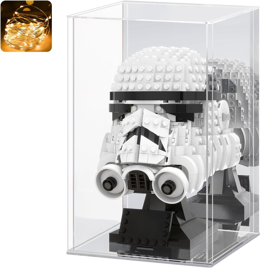 LASOA Acrylic Display Case for Collectibles  Clear Display Box with Mirrored Back and Base, Self-Assembly Showcase for Figurines, Models, and Memorabilia, 6x6x10inch