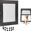 TonGass 7.87" x 9.84" Pet Screen Door Flap Compatible with Doggy Fits Dogs & Cats Under 30 Lbs, Small Dog Doors Flaps, Cat Screen Window Door Flap for Exterior Porch Screen and Window Screen - Black