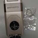 All-in-one Torch Lighter with Built-in Cutter, Holder, Draw Enhancer Tool, Dual Jet Flames Adjustable, Gifts for Men, Multifunctional Accessories, Refillable Butane Lighters for Travel, Outdoors (Coffee Gray)