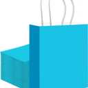 Qiqee 30PCS Medium Gift Bag with Handles Bulk 11"x5"x8" Gift Bags Lake Blue Bags Multiple Uses (Medium Size)