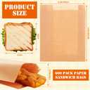 GBACHOOSE 600 Pack Paper Sandwich Bags10x10 inch Wax Paper Bags, Greaseproof Bag Bakery Wax Bag for Food, Sandwich, Snacks, Cookie, Candies and More(Kraft)