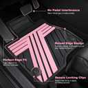 TTX LIGHTING Floor Mats for Chevy Silverado/GMC Sierra 2014-2018 Crew Cab, Custom Fit for Silverado/Sierra 1500 2014-2018 & 2500HD/3500HD 2015-2019 (Black & Pink)