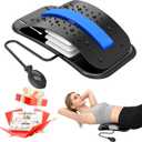 Back Stretcher for Lower Back Pain Relief, Adjustable Lumbar Traction Device, Ergonomic Spine Board with Acupressure Points, Back Massager for Spinal Decompression and Scoliosis