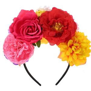 DreamLily Rose Flower Crown Headband HalloweenCinco De Mayo Party Costume Headpiece NC26