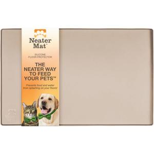 Neater Pet Brands Neater Mat Pet Mats for Food and Water, Cat & Dog Bowl Mat Waterproof Silicone, Feeding Tray, Dog Food Mats for Floors, Placemat w/ Raised Edge for Under Bowls, 19” x 12”