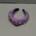 Jaciya Pearl Headband for Girls Rhinestone Headband for Women Wide Knotted Purple Hairband for Women Starfish Head Band Mermaid Birthday Party Decorations