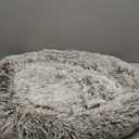 Coohom Oval Calming Donut Cuddler Dog Bed,Shag Faux Fur Cat Bed Washable Round Pillow Pet Bed(30"/36"/43") for Small Medium Dogs (L(30"x24"x8"),Light Brown)