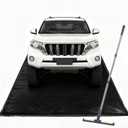 Garage Floor Mat 8'6" x 22', Heavy Duty 1300D PVC Containment Mat with Floor Squeegee, Waterproof Protection from Snow, Rain and Mud for Cars, Black