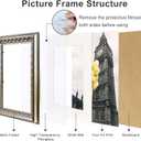 11x14 Vintage Picture Frames,Antique Picture Frame with White Mat for 8x10 Picture, Ornate Picture Frame for Wall Decor,1 Pack Silver Frame,Silver