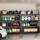 4-Tier 40" W X 20" D X 60" H Storage Shelves 2200LBS Garage Shelving Metal Storage Shelf Adjustable Metal Racks with Shelves Heavy Duty Shelving Units and Storage Utility Shelf (Black)