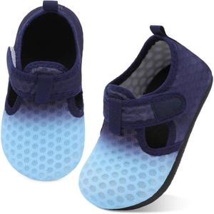 LeIsfIt Toddler Water Shoes Girls Boys Swim Beach Shoes Barefoot Aqua Socks Kids Non-Slip Water Socks(A Gradient Blue, 22/23)