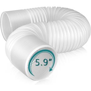 Universal Air Conditioner Exhaust Vent Hose - 5.9inch Diameter, 80" Length, Clockwise Thread AC Hose Replacement for Honeywell, Whynter, Frigidaire, LG, Delonghi Toshiba, Delonghi, JHS