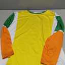 Halloween Hotel Costume Set yellow and Green T Shirts Orange Short Wig for Adult Cosplay Party (X-Large)