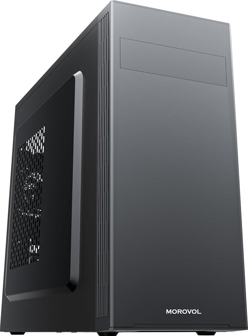 PC Case Support 5.25" ODD, ATX Computer Case Pre-Install 1x120MM Fan+1x80MM Fan, USB 3.0 Classic Retro Design,